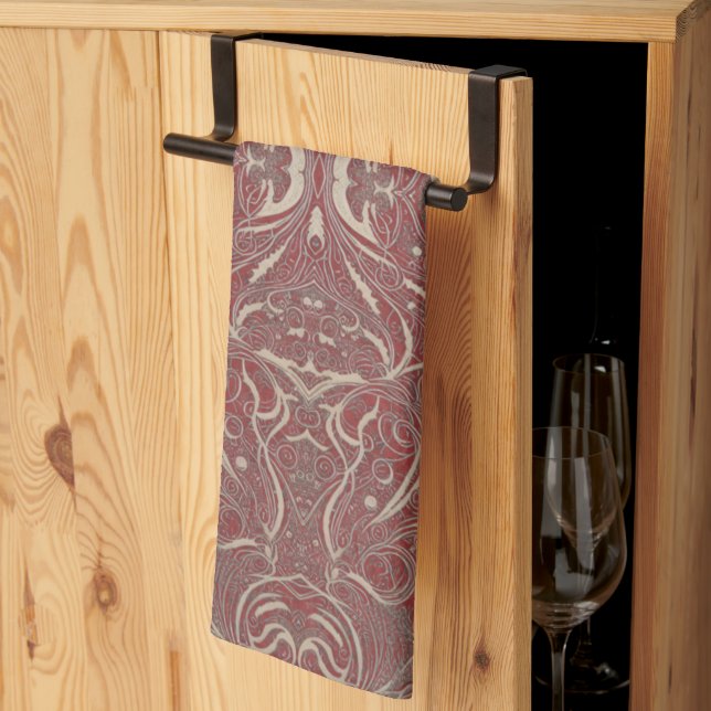 Motif gothique Serviette de cuisine rouge (Pliage en tiers)