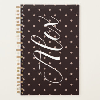 Motif graphique à pois marron bohème classique