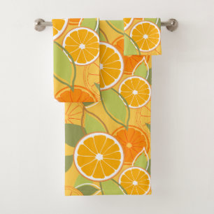 Motif graphique d'agrumes orange frais