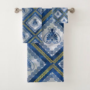 Motif grec avec Meander Key Abalone et perle