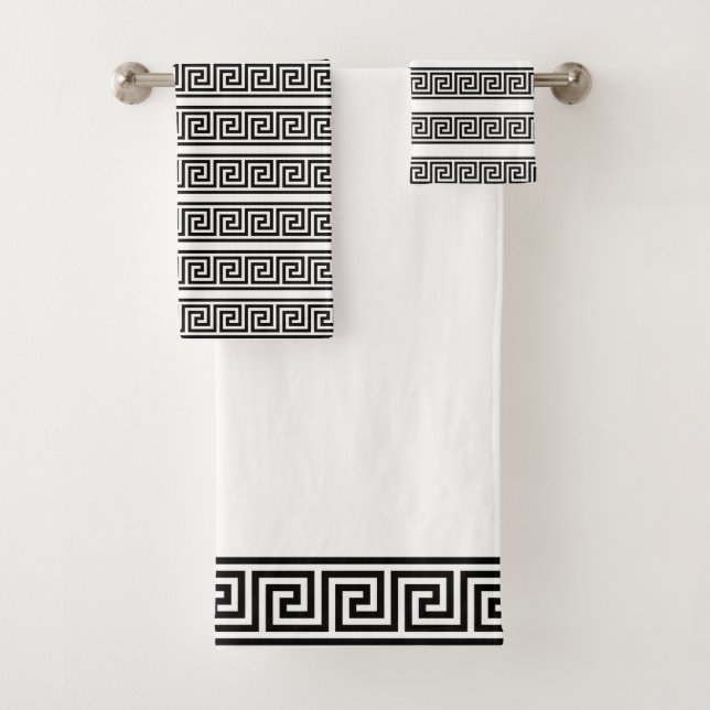 Motif grec élégant noir et blanc (En situation)
