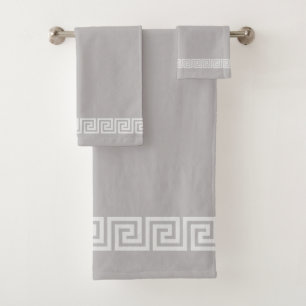 Motif grec élégant sur gris argent clair