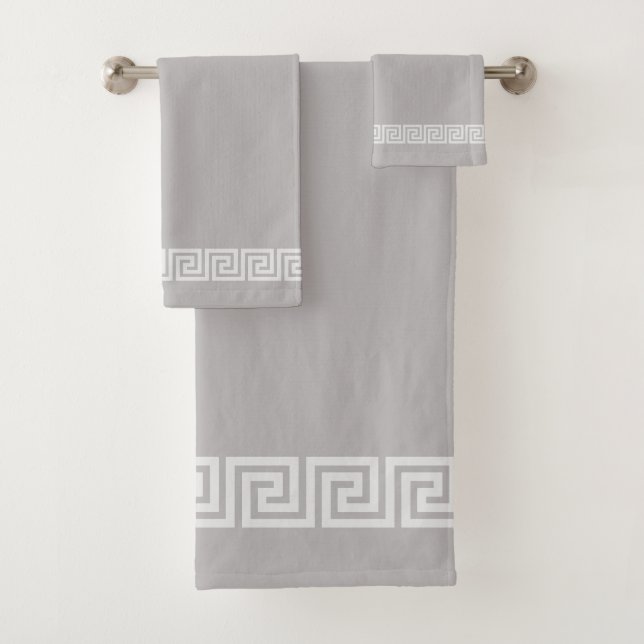 Motif grec élégant sur gris argent clair (En situation)