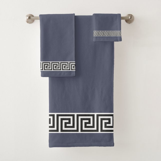Motif grec élégant sur gris et blanc (En situation)