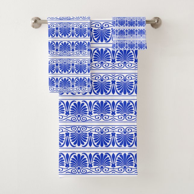 Motif grec méditerranéen bleu (En situation)