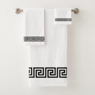Motif grec noir élégant sur fond blanc