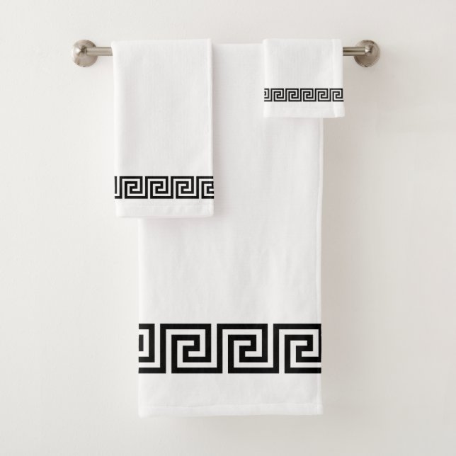 Motif grec noir élégant sur fond blanc (En situation)