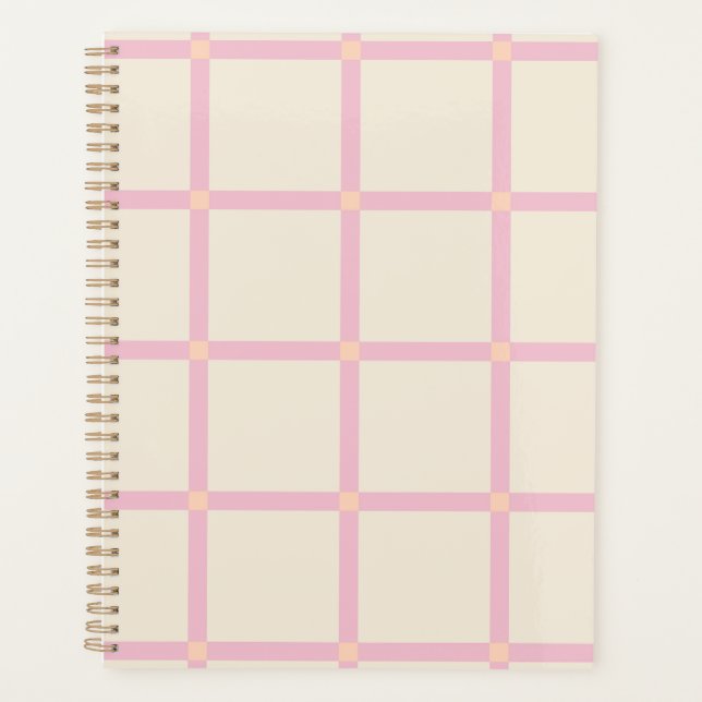 Motif Grille Beige et Rose Clair (Devant)