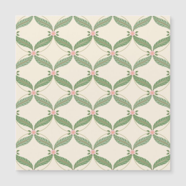 Motif Grille Fleurs Feuilles simples (Devant)