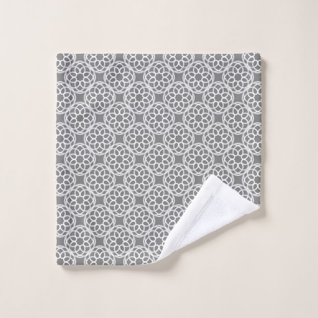 Motif gris blanc géométrique (Gant de toilette)