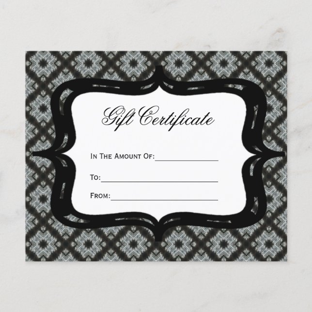 Motif gris certificat cadeau (Devant)