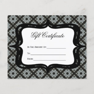 Motif gris certificat cadeau