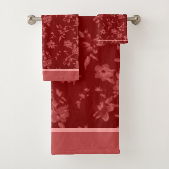 Motif gris floral rouge foncé (En situation)