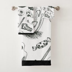 Motif Halloween noir et blanc vintage