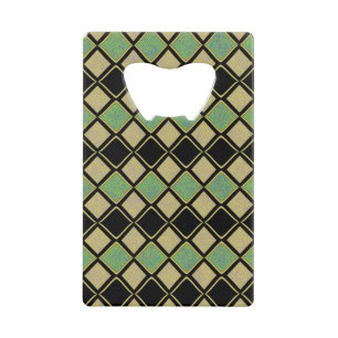 Motif Harlequin en Or, Vert et Noir
