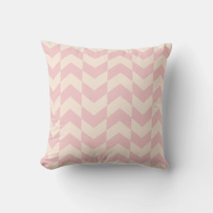 Motif Herringbone Coussin rose pâle