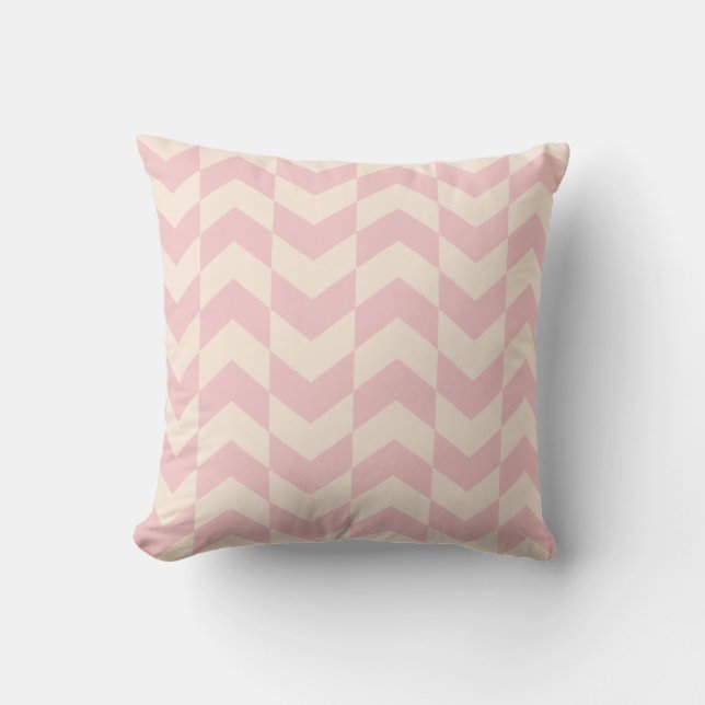 Motif Herringbone Coussin rose pâle (Recto)