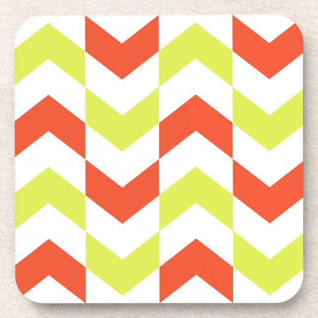 Motif Herringbone Dessous de verre rouge et vert (Devant)