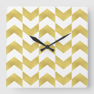Motif Herringbone Gold & White Horloge