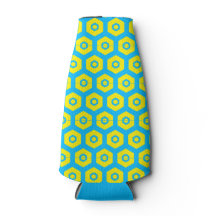 Motif Hexagon moderne bleu jaune 4Don Glacière