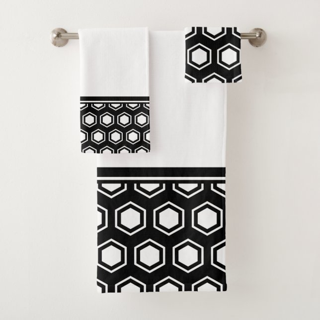 Motif hexagonal noir et blanc épais (En situation)
