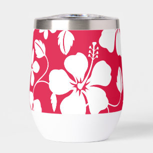 MOTIF HIBISCUS HAÏIEN (HULA) EN ROUGE
