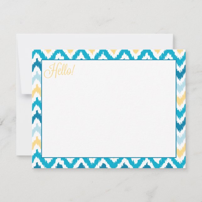 Motif Ikat de la tribu des Zigzag bleu jaune (Devant)