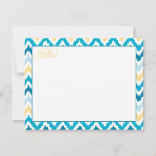 Motif Ikat de la tribu des Zigzag bleu jaune