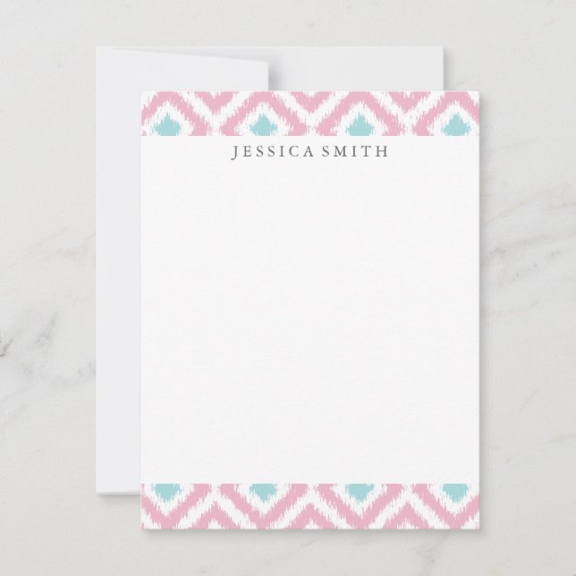 Motif Ikat de menthe rose pâle (Devant)