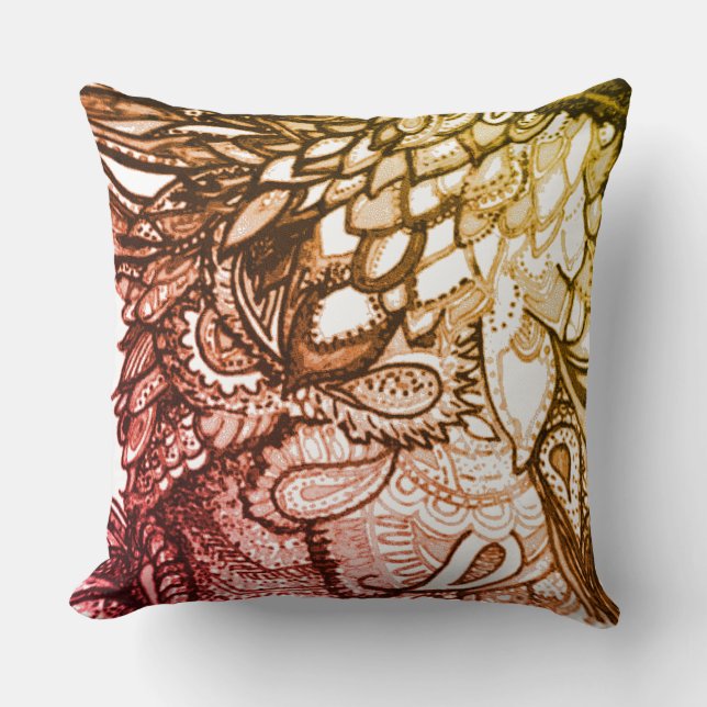 Motif Imaginatif de Tangle Zen pour Coussin (Recto)