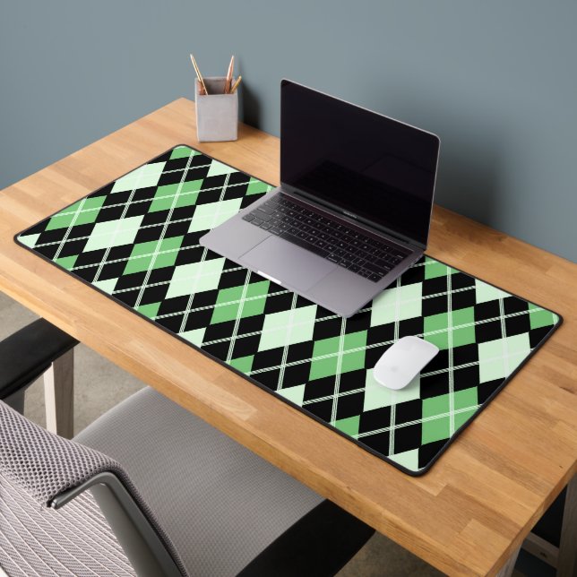 Motif Jacquard noir et vert sans couture (Bureau 2)
