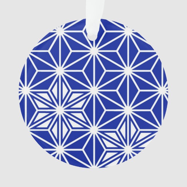 Motif japonais Asanoha - bleu cobalt (devant)