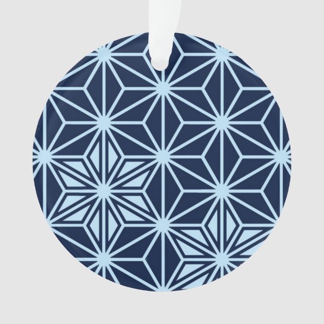 Motif japonais Asanoha - Bleu indigo (devant)