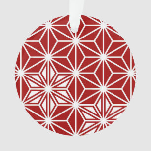 Motif japonais Asanoha - rouge foncé