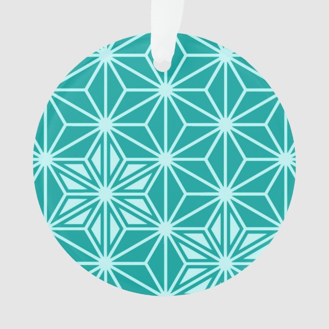 Motif japonais Asanoha - turquoise (devant)