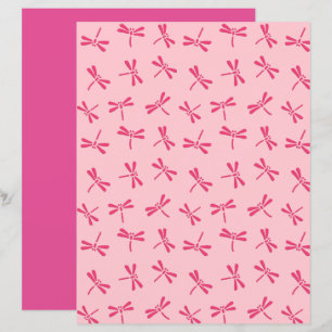Motif japonais de libellules, Coral clair rose