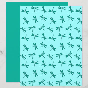 Motif japonais de libellules, Coral Orange