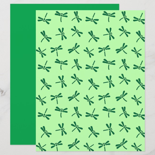 Motif japonais de libellules, Jade vert clair (Devant / Derrière)