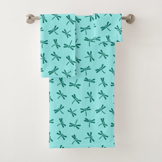 Motif japonais de libellules, Turquoise et Aqua (En situation)