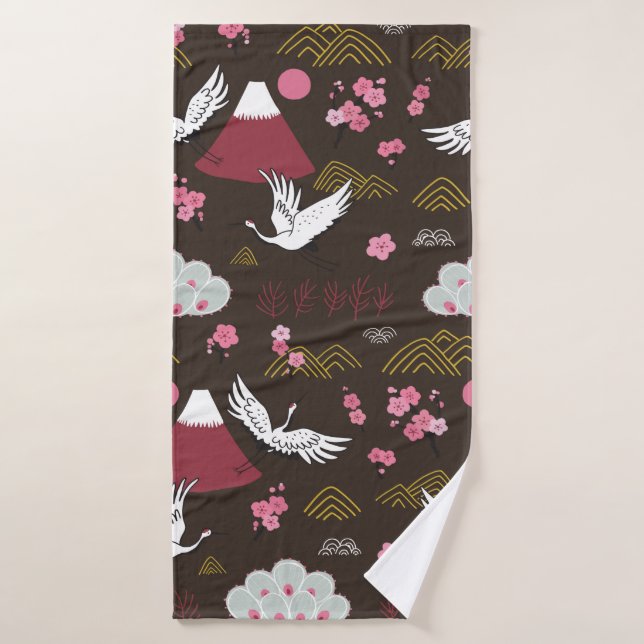 Motif japonais traditionnel sans couture avec  (Serviette de bain)