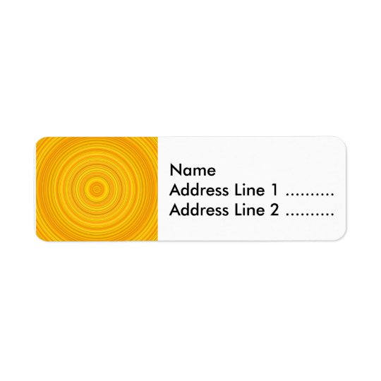 Motif jaune et orange de cercle/anneau étiquette d’adresse retour