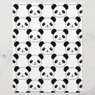 Motif Kawaii Panda En Noir Et Blanc
