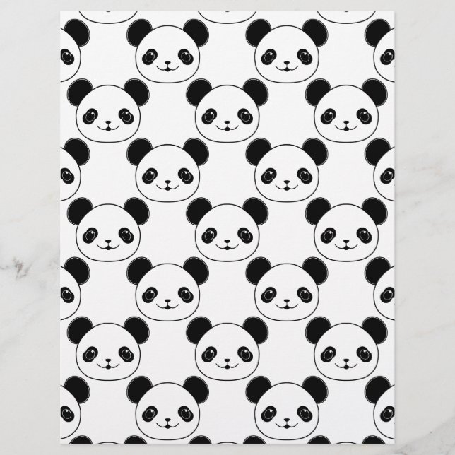 Motif Kawaii Panda En Noir Et Blanc (Devant)