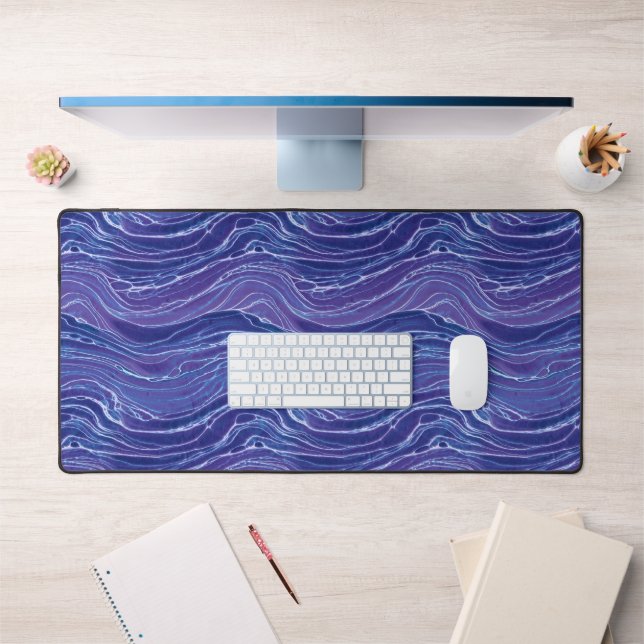Motif Lavender Blue Abstrait Waves (Bureau 1)