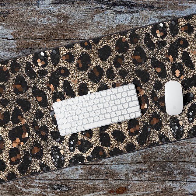 Motif Léopard Brun Noir Or Paillettes Luxe (Créateur téléchargé)