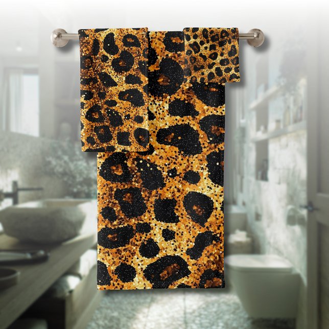 Motif Léopard Marron Doré Pailleté Luxe (Créateur téléchargé)
