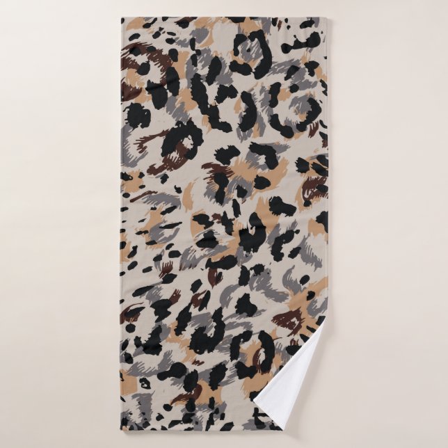 Motif léopard, motif jaguar, fourrure animale (Serviette de bain)