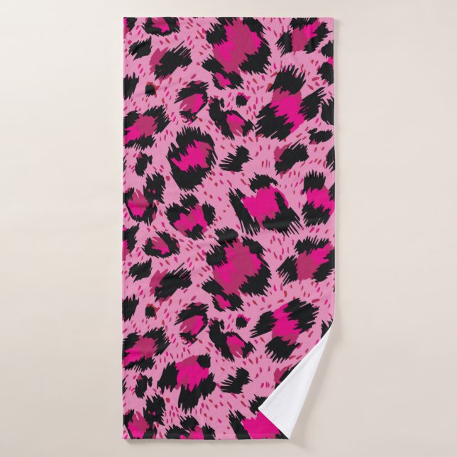 Motif léopard rose luxueux sans charme. (Serviette de bain)