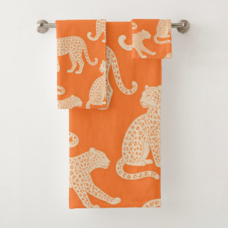 Motif léopard sauvage exotique été orange vif