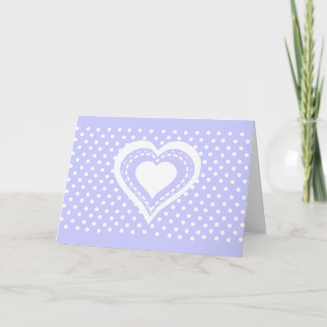 Motif lilas et blanc de coeur décoré d'un (Devant)